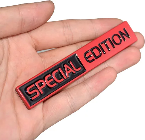 Vista 6 de 2 calcomanías de edición especial con emblema 3D para guardabarros de automóvil, camión, SUV, color negro y rojo negro rojo