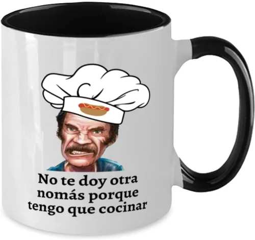 Vista 2 de Regalo para cocinero taza de café 2 colores negro y blanco no te doy una nomas