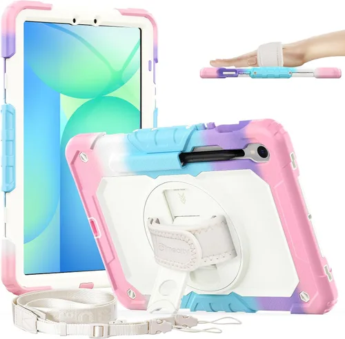 Vista 13 de Timecity - Funda protectora resistente para Samsung Galaxy Tab S10 Lite, S10 FE, S9 FE 5G, S9, 10.9 y 11 pulgadas, con protector de pantalla, Negro