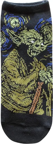 Vista 4 de STAR WARS Starry Night Vader Fett Yoda JuniorsWomens 5 Pack Ankle Socks Size 4-10