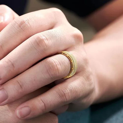 Vista 5 de Anillos de boda para hombres, anillos de plata de ley 925, hip hop, aniversario, alianza de boda, regalos para hombres, chapado en oro, 1 unidad