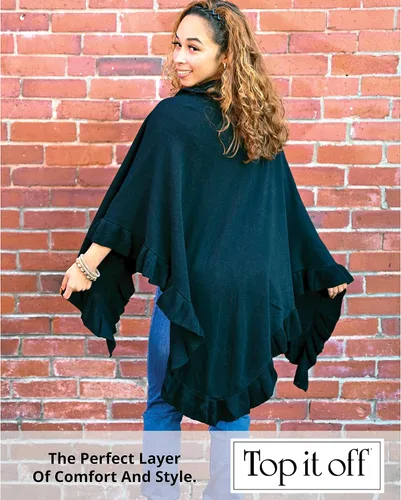 Vista 4 de Top It Off Ava - Chal triangular para mujer, hecho de 100% algodón natural, bufanda envolvente de moda