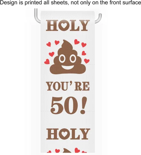 Vista 5 de Papel higiénico de 50 cumpleaños para hombres y mujeres, divertido regalo de broma de 50 cumpleaños, papel higiénico novedoso, regalo