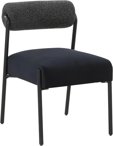 Vista 4 de Tov Furniture Jolene - Juego de 2 sillas de comedor tapizadas en terciopelo negro