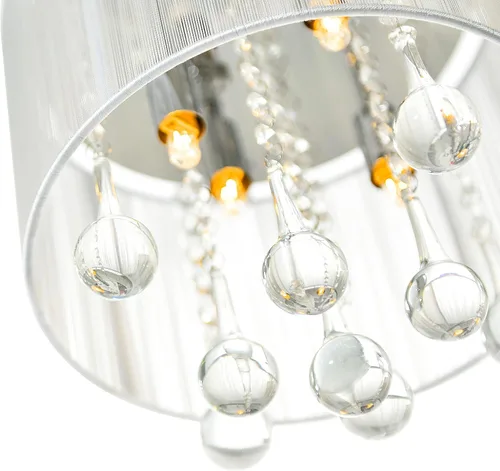 Vista 6 de CWI Lighting Water Drop - Marco cromado de montaje empotrado de 10 pulgadas y pantalla blanca con gotas de cristal
