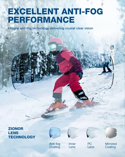 Vista 4 de ZIONOR XMINI Kids Ski Goggles - Snowboard Snow Goggles for Boys Girls Youth