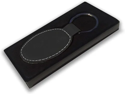 Vista 3 de LaserGram Llavero ovalado, motocicleta, grabado personalizado incluido (negro con plata)