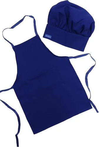 Vista 2 de CHEFSKIN Juego de fiesta para niños y adolescentes, 5 delantales lisos con sombreros y 1 delantal bordado personalizado y sombrero, varios