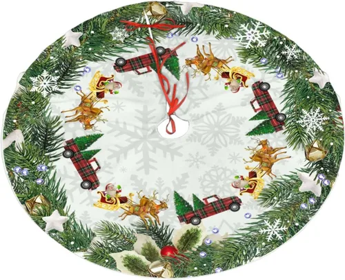 Vista 20 de Adornos para árbol de Navidad de Halloween, falda de árbol de 30 pulgadas para decoración