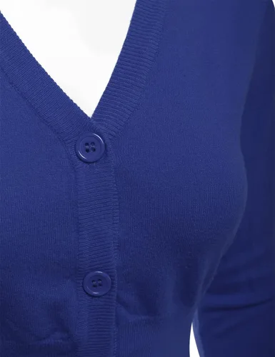 Vista 4 de Cárdigan corto de manga 34 para mujer (S-XXL)