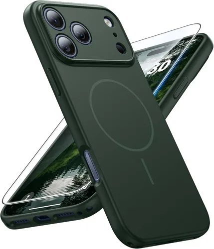 Vista 12 de FNTCASE Funda para iPhone 14 Pro Max color azul: [compatible con Magsafe] Funda magnética mate sólida con [protección completa de la cámara]