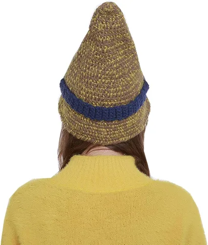 Vista 4 de Invierno Caliente Hecho a Mano Sombrero De Punto Sombrero De La Bruja Hizo Puntiagudo Sombrero Fot Mujeres Traje Cono Sombrero