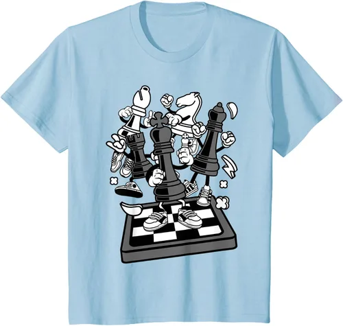 Vista 10 de Figura cómica Camiseta de tablero de ajedrez jugador de ajedrez Azul Marino