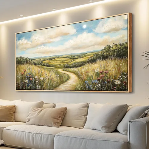 Vista 16 de PHAOHUAXM Pintura abstracta de paisaje de tinta pintura de arte de pared moderna impresión en lienzo natural paisaje arte imágenes de sala de estar
