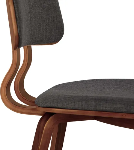 Vista 10 de Armen Living Jaguar Silla de comedor en tela de carbón y acabado de madera de nogal, acabado carbón/nogal, 20 pulgadas de profundidad x 18 pulgadas