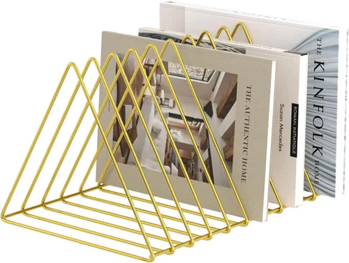 Vista 13 de Urban Deco Organizador de escritorio triangular, soporte para revistero de alambre de metal, 10 secciones, organizador de carpetas de archivos