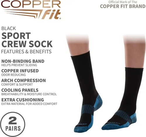 Vista 2 de Paquete de 2 pares de medias deportivas Copper Fit