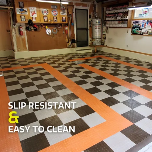Vista 4 de Big Floors RaceDeck - Azulejos de garaje, suelo de garaje entrelazado, baldosa modular de copolímero antideslizante de alta resistencia, fácil