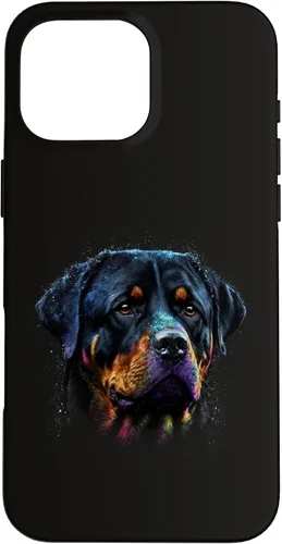 Vista 19 de Rottweiler Dog Face Watercolor Colorful Art Hand Drawn Case for iPhone 17