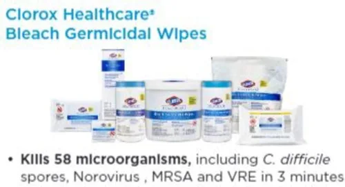 Vista 8 de Clorox Pro Healthcare - Toallitas germicidas de lejía, limpieza sanitaria y limpieza industrial, toallitas Clorox Wipes, 50 toallitas envueltas