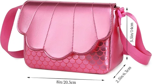 Vista 2 de Lanola Regalos para niñas pequeñas, lindo bolso cruzado de hombro con conchas marinas
