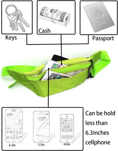 Vista 57 de Bolsa de cintura ultrafino con ranuras c/visualización para tarjeta de crédito, para deportes, aire libre, correr, caminar, viajes.
