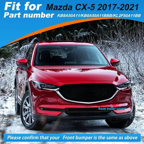 Vista 3 de Cubierta de gancho de remolque delantero Tapa de ojo de remolque Compatible con Mazda CX-5 2017 2018 2019 2020 2021 KB8A50A11 KB8A50A11BBB