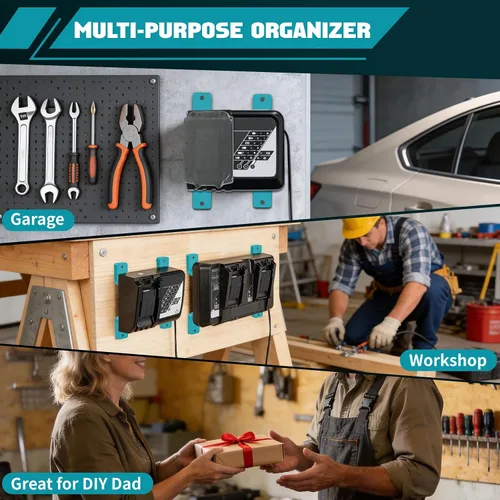 Vista 7 de Soporte de montaje de cargador compatible con Makita DC18RC DC18RD DC18RA DC18RF DC18SC DCB18SD DC18SF, soporte de pared de marco abierto