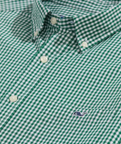 Vista 3 de vineyard vines Camisa de popelina elástica a cuadros para hombre