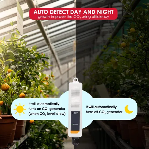 Vista 3 de Controlador de CO2 con sensor de CO2 NDIR con cable, controlador de dióxido de carbono enchufable, el monitor de CO2 puede adaptarse con regulador
