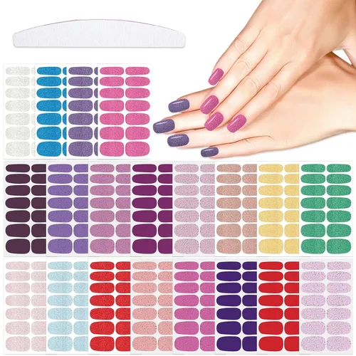 Vista 8 de 20 hojas de 440 piezas de diseños de moda, calcomanías de uñas completas para mujeres, uñas de los pies, calcomanías de esmalte de uñas de gel