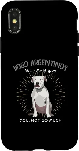 Vista 4 de iPhone 15 Dogo Argentinos Make Me Happy You Not So Much Case