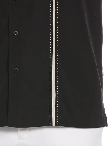 Vista 3 de Cubavera Paneles de inserción de manga corta para hombre con camisa de punto de púa