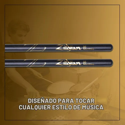 Vista 7 de Avedis Zildjian Company 5A - Baquetas negras para tambor