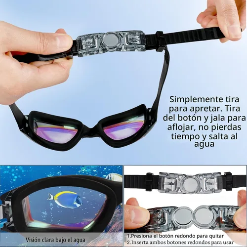 Vista 5 de EWPJDK Gafas de natación – Paquete de 2 gafas de natación antivaho sin fugas para adultos, mujeres y hombres