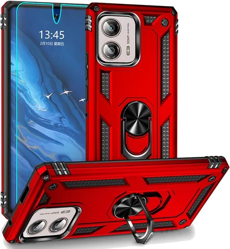 Vista 8 de Androgate Funda para Moto Edge Plus 2023 con protector de pantalla HD, soporte de anillo de metal de grado militar con soporte de soporte de 15 Azul