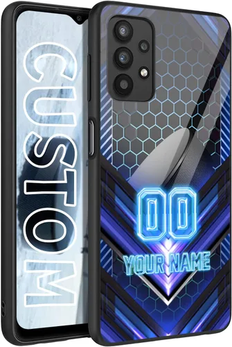 Vista 21 de Personalized Ice Hockey vs Name Number US Flag Decor Rubber Cover Phone Case for Galaxy America Fire
