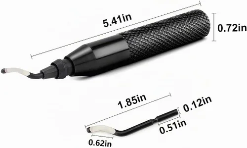Vista 2 de Juego de herramientas de desbarbado manual, práctico para cortar desbarbas de madera, plástico, aluminio, cobre y acero (negro, 10 unidades)