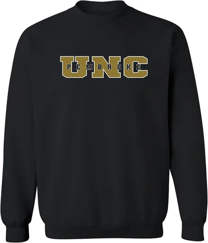 Vista 64 de UGP Campus Apparel NCAA Bloque Básico, Cuello Redondo Color del Equipo, Colegio, Universidad Cremalleras Akron Navy