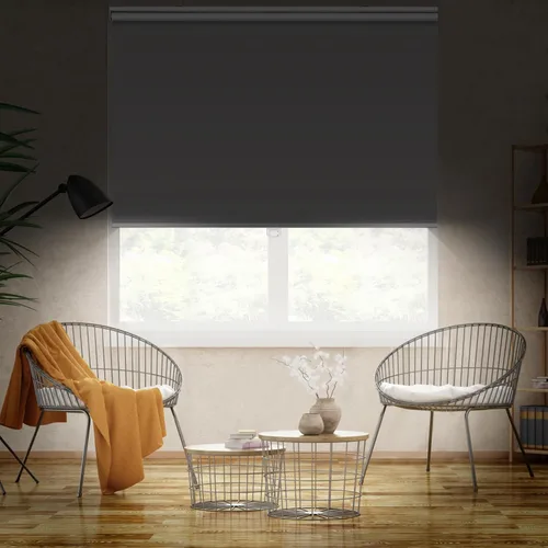 Vista 2 de Boolegon Persianas enrollables opacas para ventanas, sin cordón, con aislamiento térmico, protección UV, persianas de tela para puerta francesa