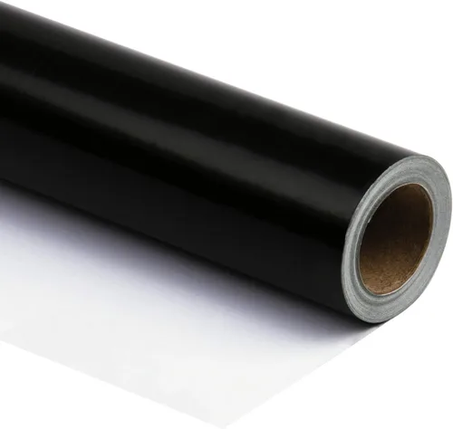 Vista 9 de RUSPEPA Papel de regalo negro de color sólido, mini rollo, para bodas, cumpleaños, fiestas, felicitaciones y vacaciones, 17 pulgadas x 32.8 pies