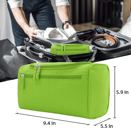 Vista 5 de Neceser de gran capacidad para mujeres y hombres, bolsa de aseo de capacidad media, Verde, M, Neceser para hombre