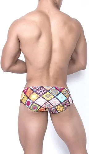 Vista 4 de UXH Traje de baño para hombre Briefs acolchado traje de baño masculino sexy natación bikini pantalones cortos hombres surf tabla playa surf surf