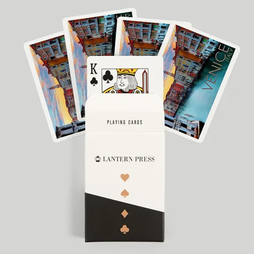 Vista 6 de Lantern Press Venecia, Italia, vista al canal (52 cartas de juego, baraja de cartas de tamaño póquer con comodines)