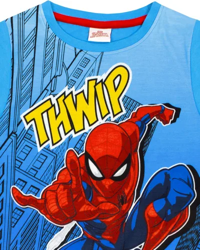Vista 4 de Marvel Spider-Man Pyjamas Comic Kids Boys Blue Long PJ Nightwear