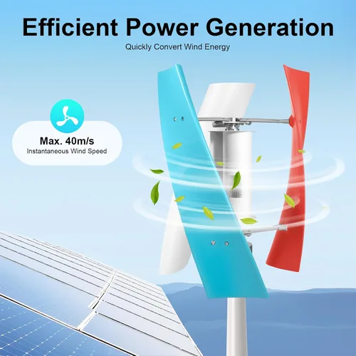 Vista 2 de Kit generador de turbina eólica 400 W 12V 3 aspas vertical espiral generador de turbina eólica Kit generador de turbina de viento freno