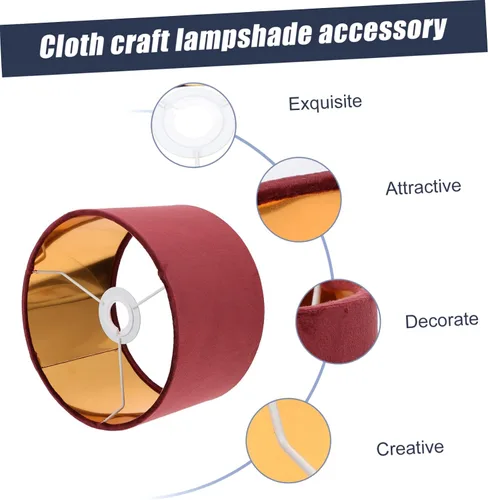 Vista 5 de Pantalla de tela artesanal para lámpara decorativa de terciopelo, para sala de estar