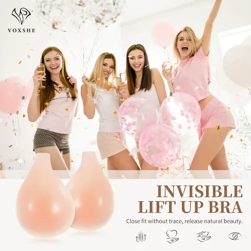 Vista 7 de Adhesive Bra Backless Bra Reusable Sticky Push Up Bra Invisible Bra Silicone Adhesive Lift Bra for Women Stick on Bra