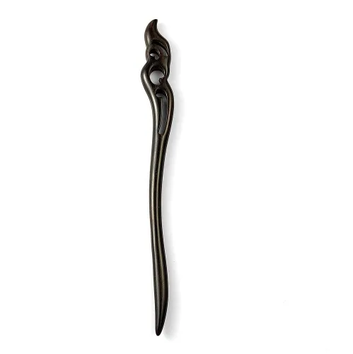Vista 6 de Palillos clásicos hechos a mano tallados para el cabello, sándalo negro natural (ébano), palillos para peinar, accesorio para hacer updo, 7 pulgadas