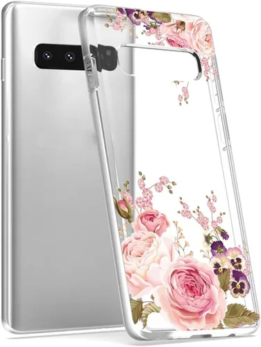 Vista 2 de Funda para Samsung Galaxy Note 8, flor de rosa transparente, parachoques flexible TPU cubierta de silicona de goma suave, protección a prueba